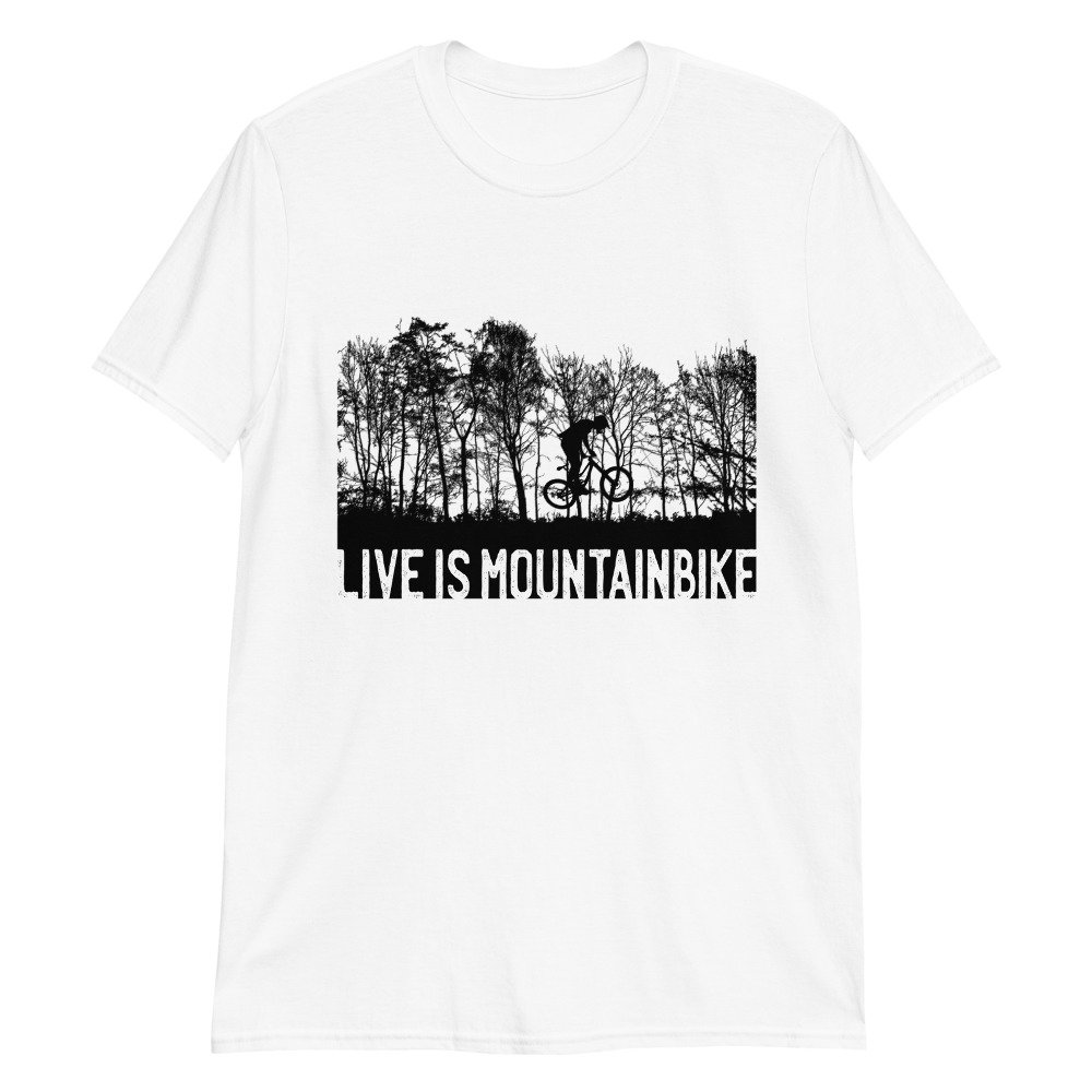 Camiseta Casual Unisex mtb live is mountainbike blanca