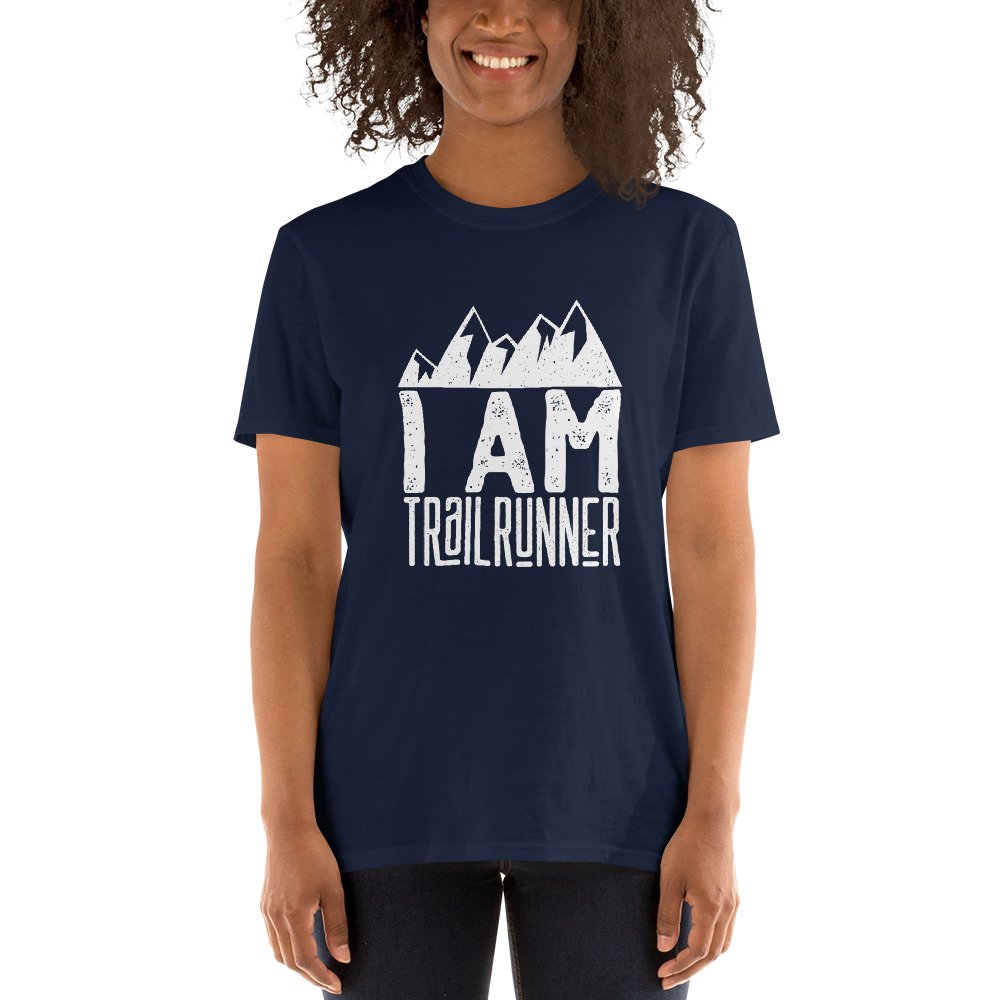 Camiseta Casual Unisex sobre Trail I Am Trailruner azul navi mujer
