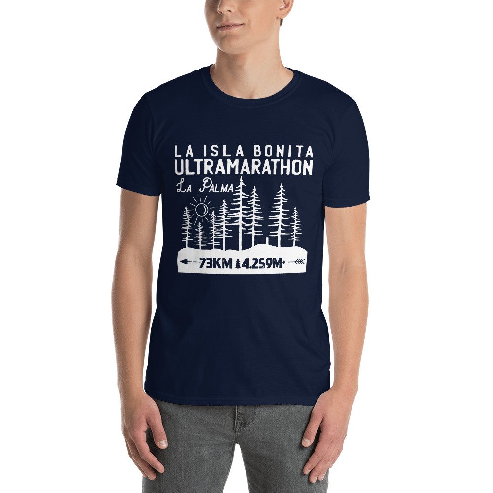 Camiseta Casual Unisex trail transvulcania azul navi hombre