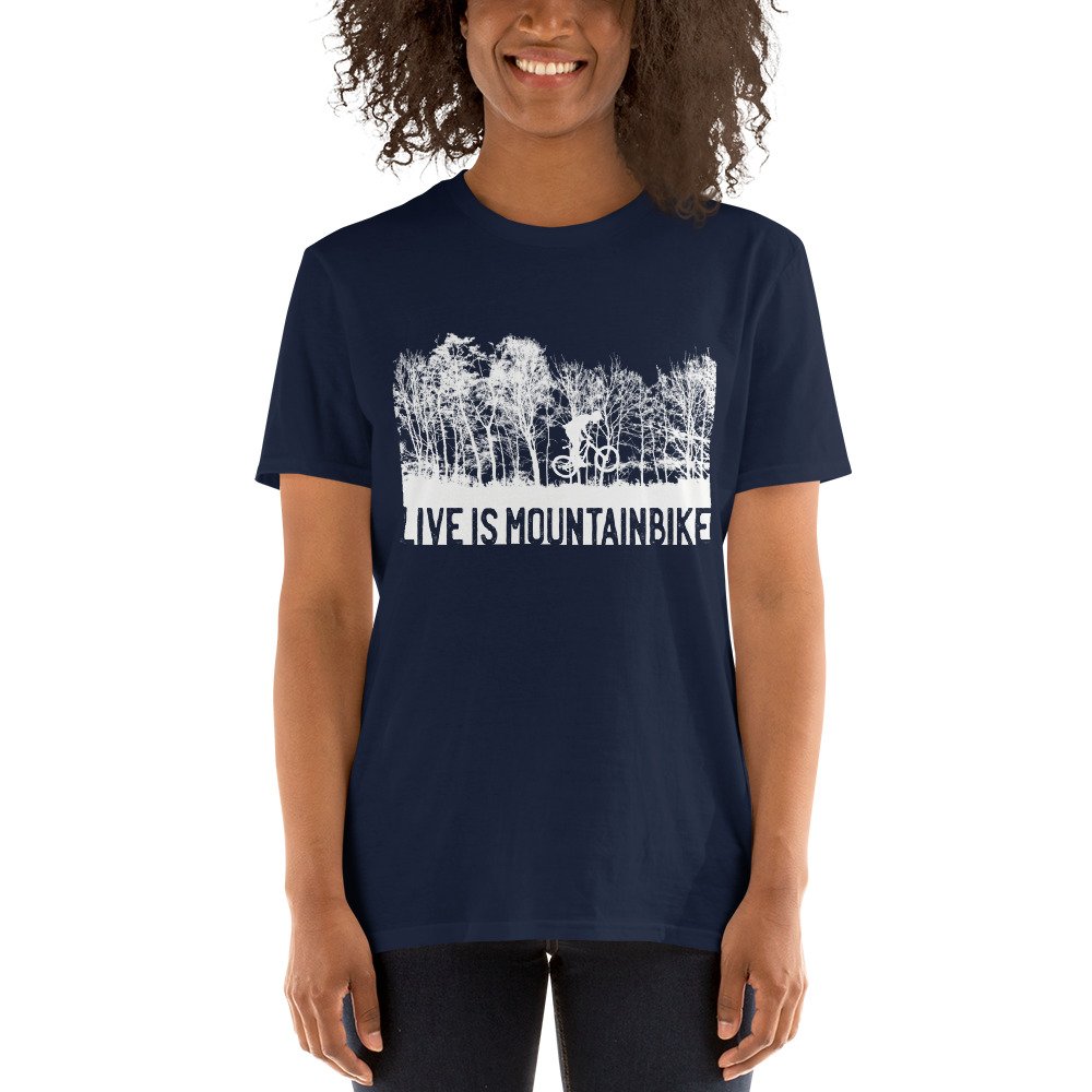 Camiseta Casual Unisex mtb live is mountainbike azul navi mujer