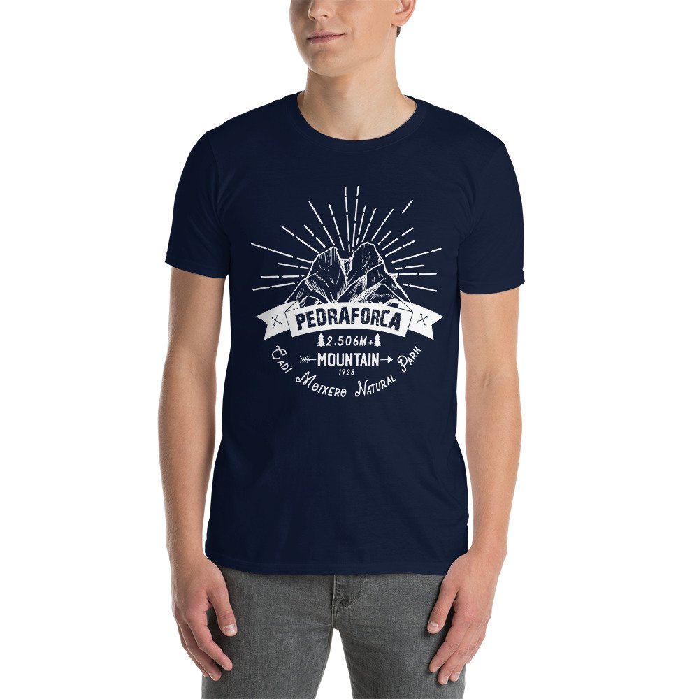 Camiseta Casual Unisex mountain pedraforca Azul Navi hombre