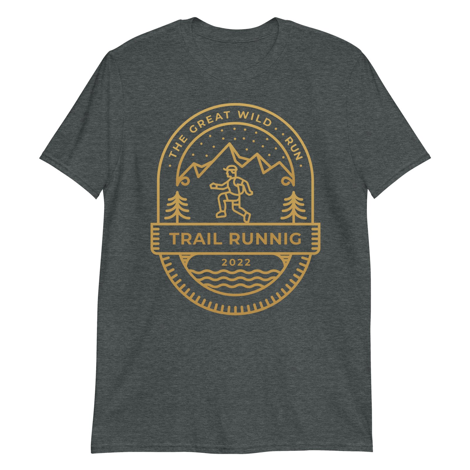 Camiseta Casual Unisex Trail Running The great wild run gris oscuro
