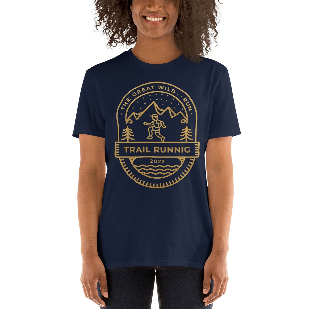 Camiseta Casual Unisex Trail Running The great wild run azul navi mujer