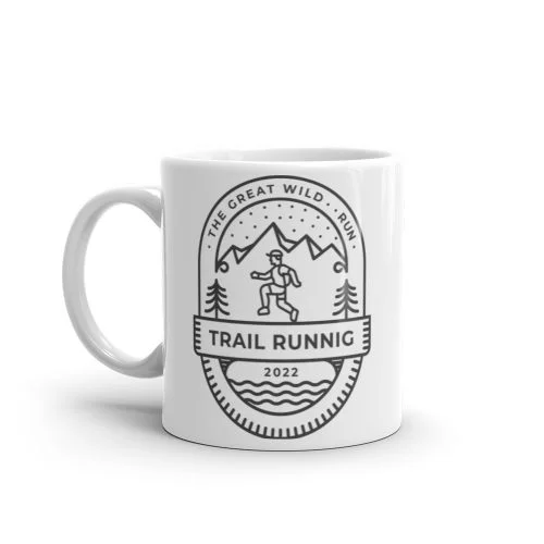 Taza blanca brillo Trail Running the great wild vista derecha