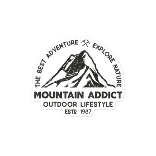 Pegatina Mountain Addict Fondo Blanco