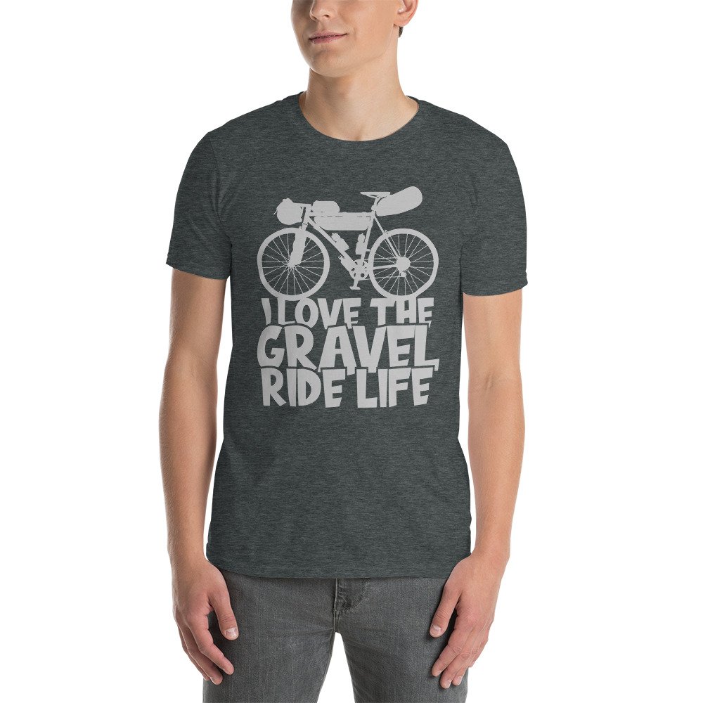 Camiseta Casual Unisex I Love The Gravel Ride Life gris oscuro hombre
