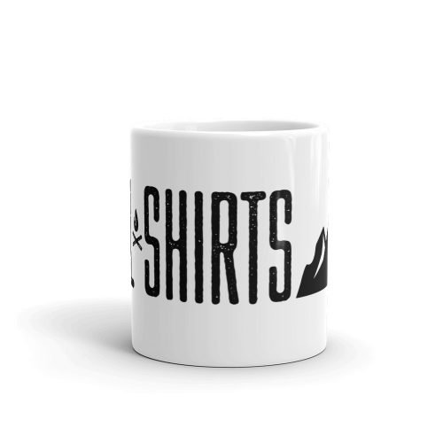 Taza blanca brillo Trail-Shirts horizontal vista producto