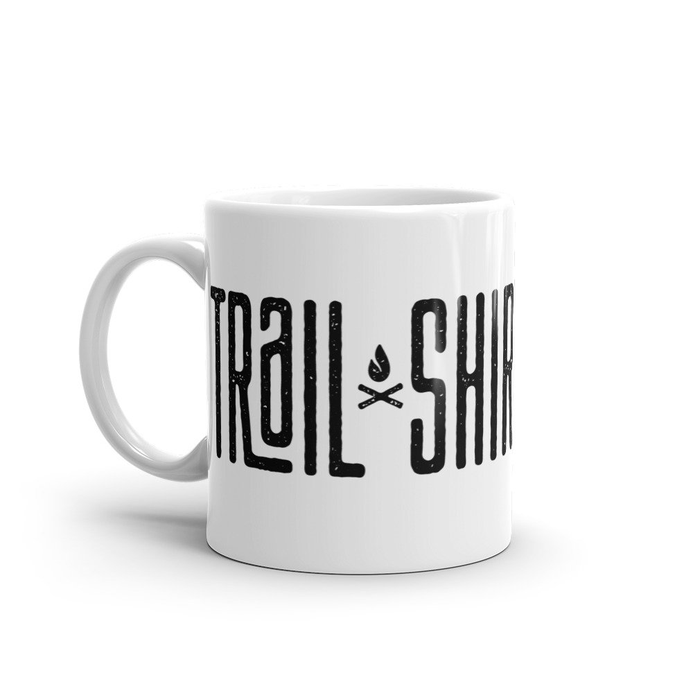 Taza blanca brillo Trail-Shirts horizontal vista izquierda