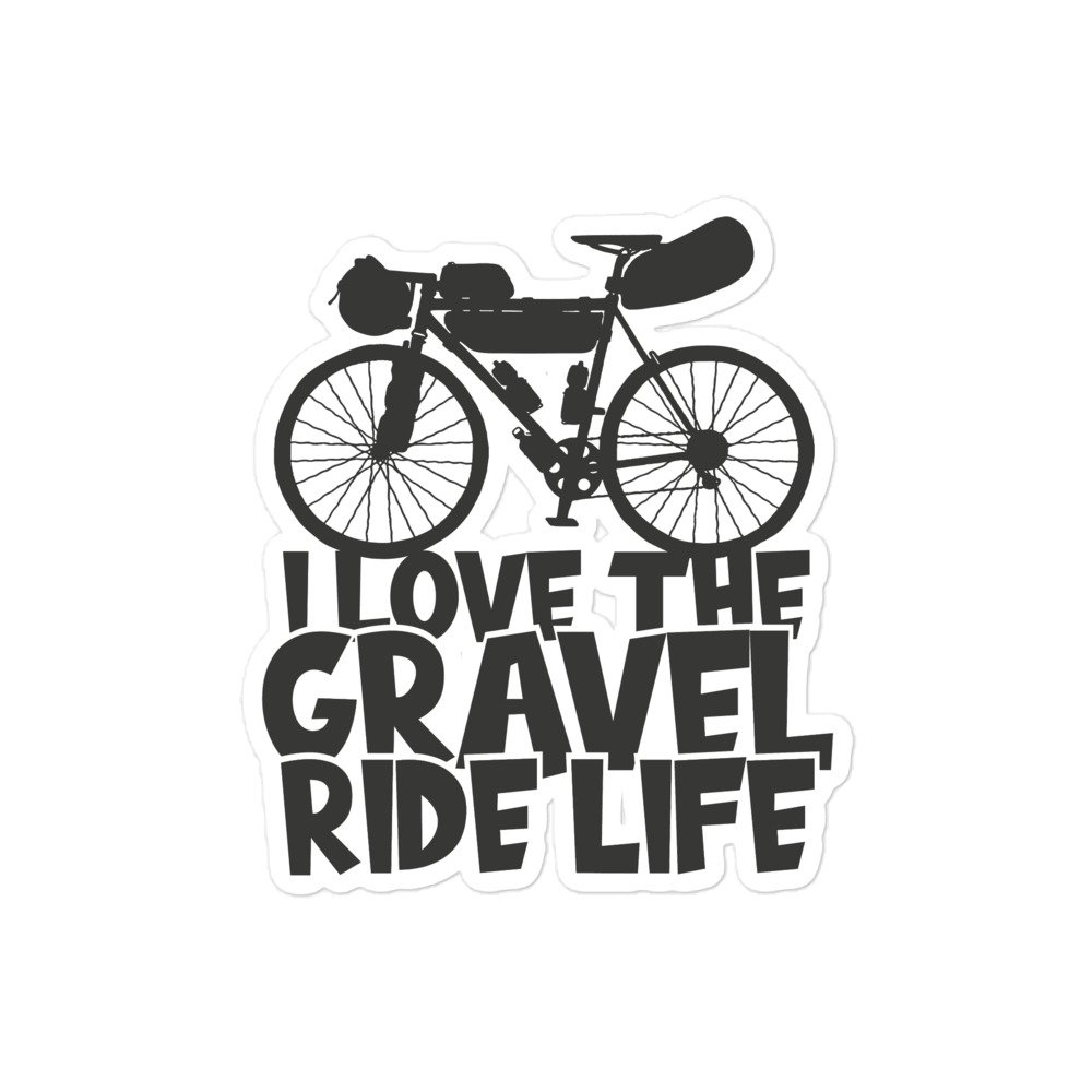 Pegatina I Love the gravel Fondo Blanco