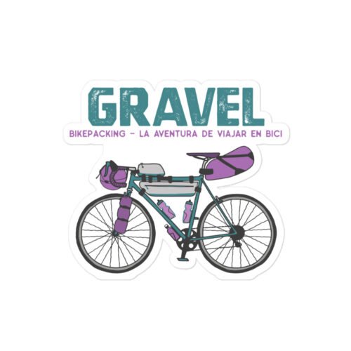 Pegatina Gravel Bikepacking Fondo Blanco