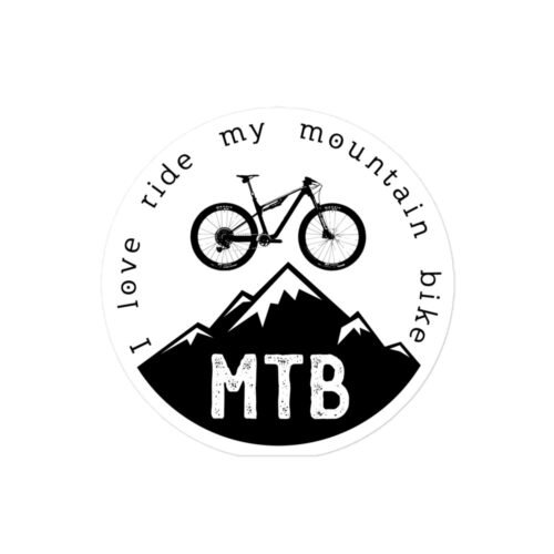 Pegatina I Love Ride My MTB Fondo Blanco