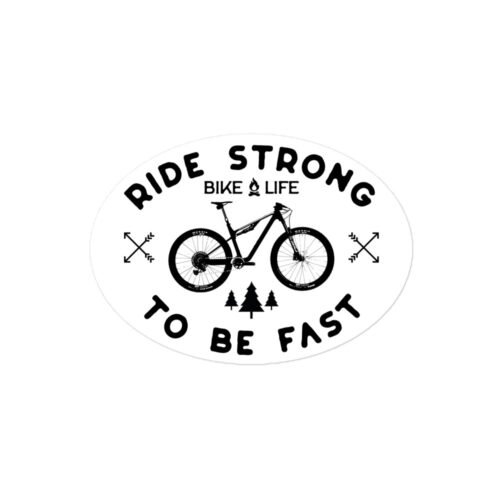 Pegatina Ride Strong to be fast Fondo Blanco