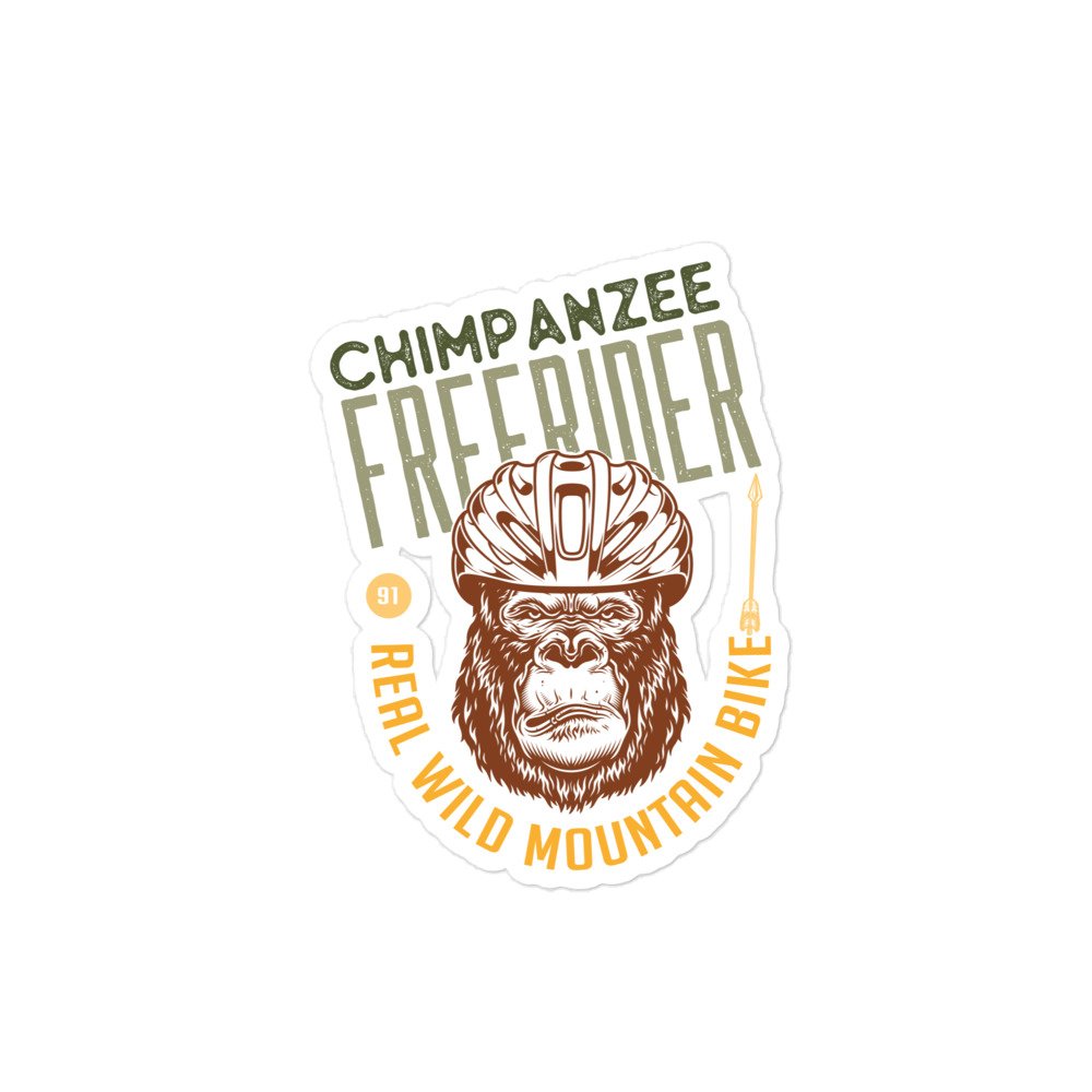 Pegatina Chimpanzee Freerider Fondo Blanco