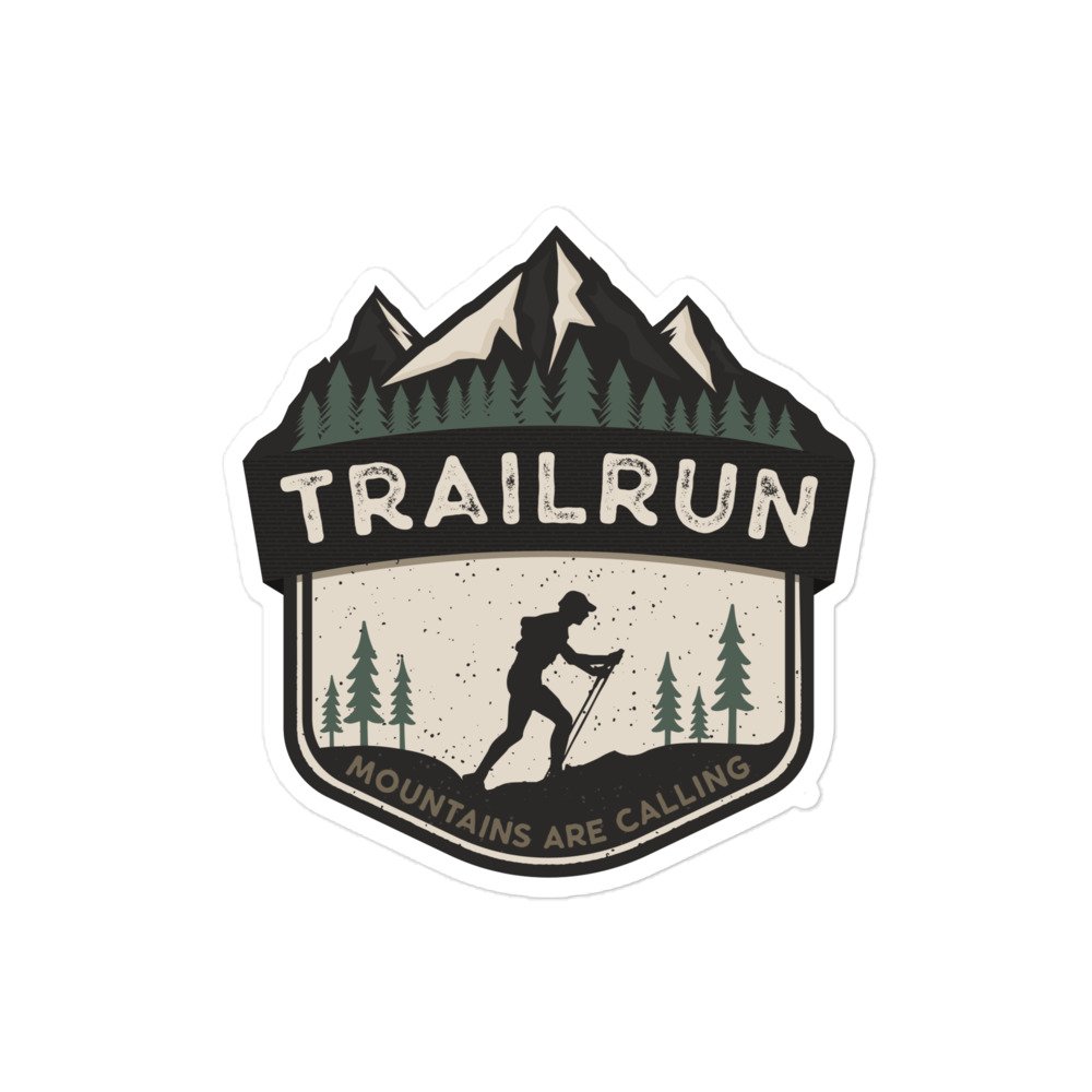 Pegatina Trailrun Fondo Blanco