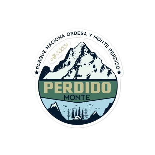 Pegatina Monte Perdido Fondo Blanco