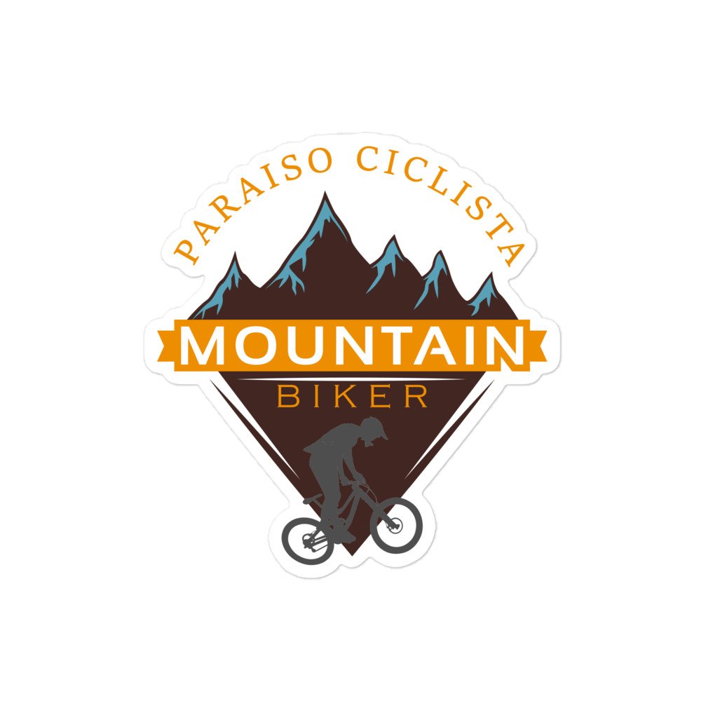 Pegatina Paraíso Ciclista Fondo Blanco