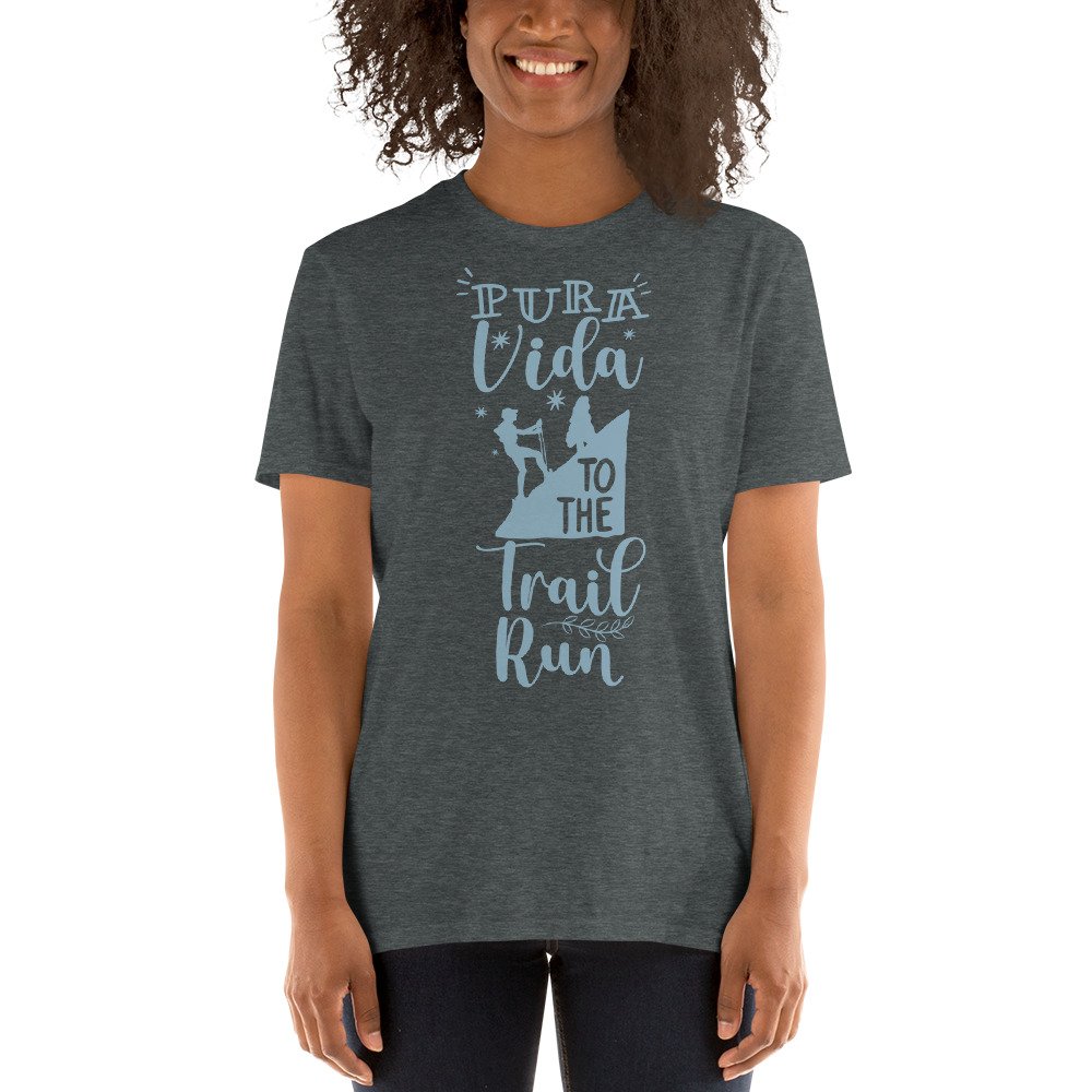 Camiseta Casual Unisex Puta vida to the Trail Run gris oscuro mujer