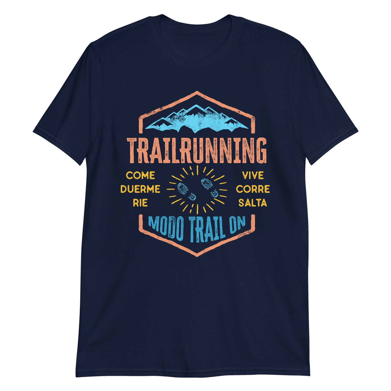 Camiseta Casual Unisex Modo Trail On marino