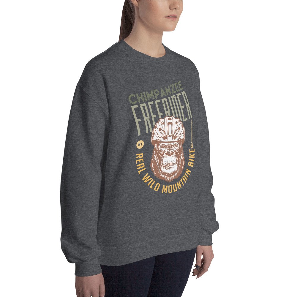 Sudadera Unisex Chimpanzee Freerider gris oscuro mujer