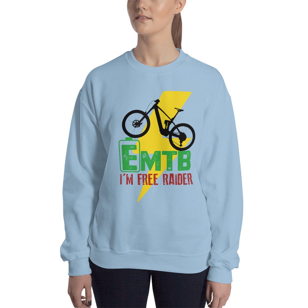 Sudadera Unisex E-MTB azul claro mujer