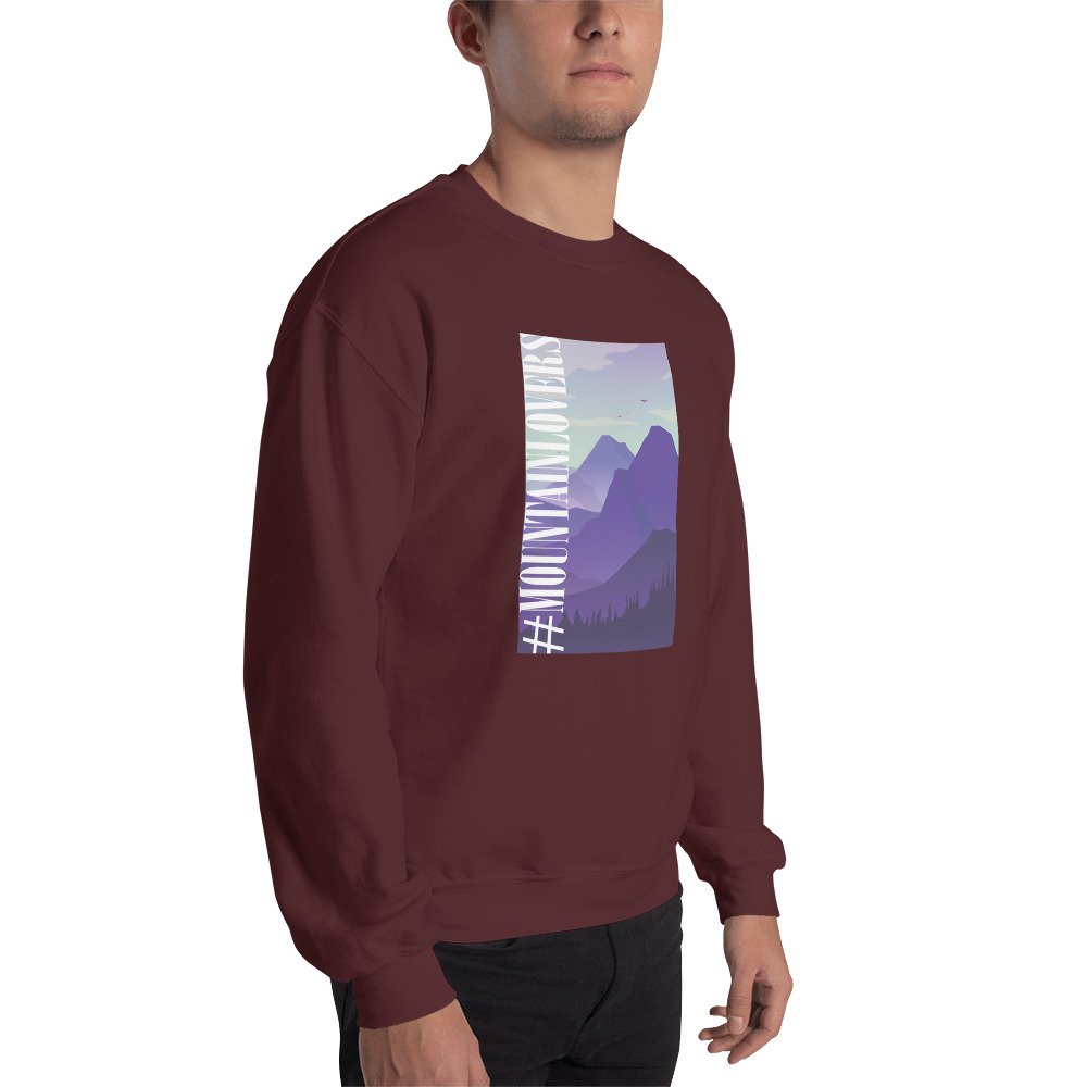 Sudadera Unisex Montana #MOUNTAINLOVERS granate hombre