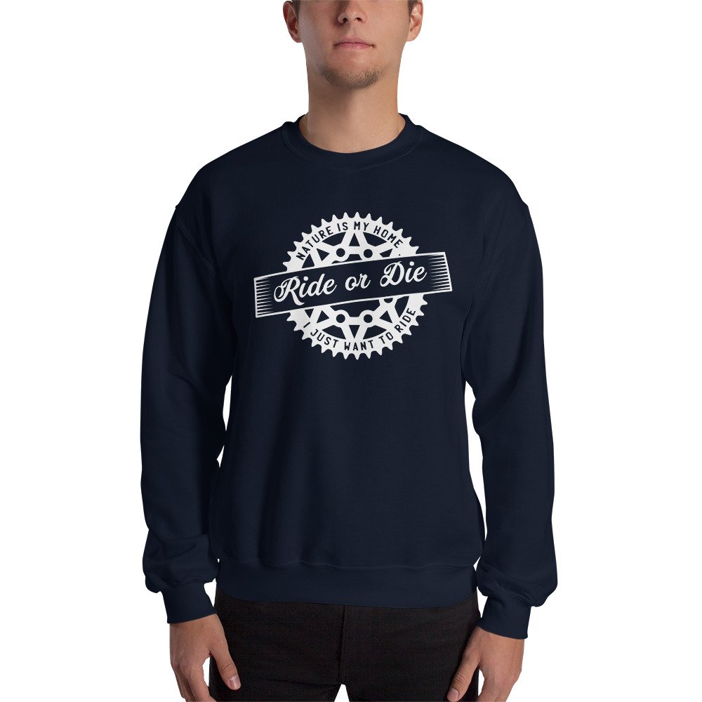 Sudadera Unisex Ride or Die azul marino hombre