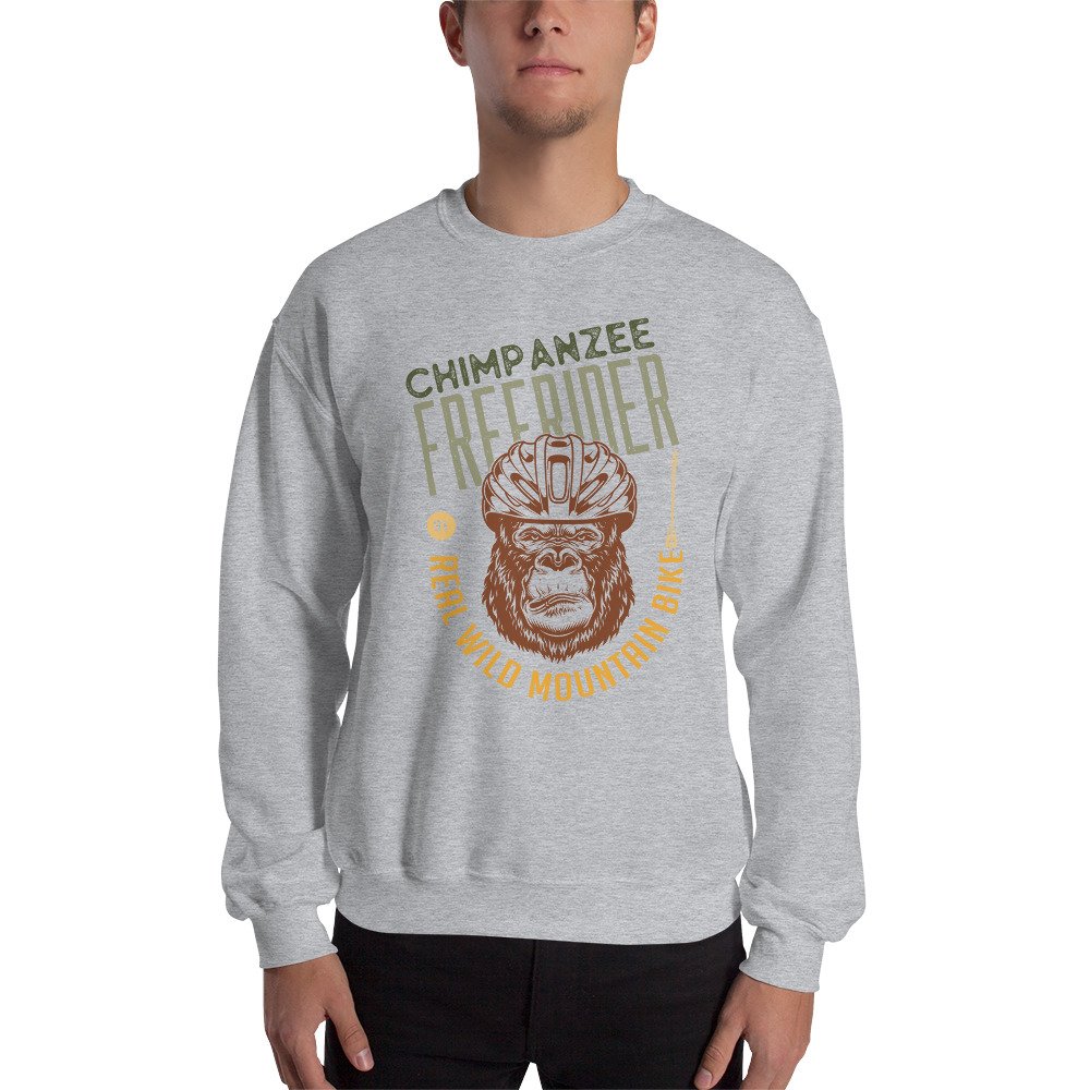 Sudadera Unisex Chimpanzee Freerider gris claro hombre