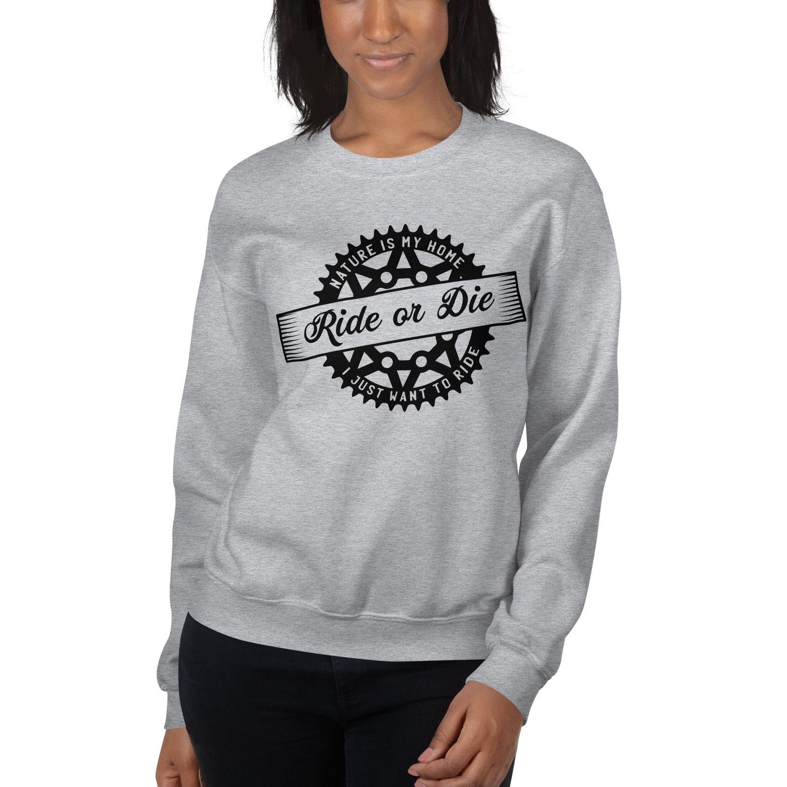 Sudadera Unisex Ride or Die gris claro mujer