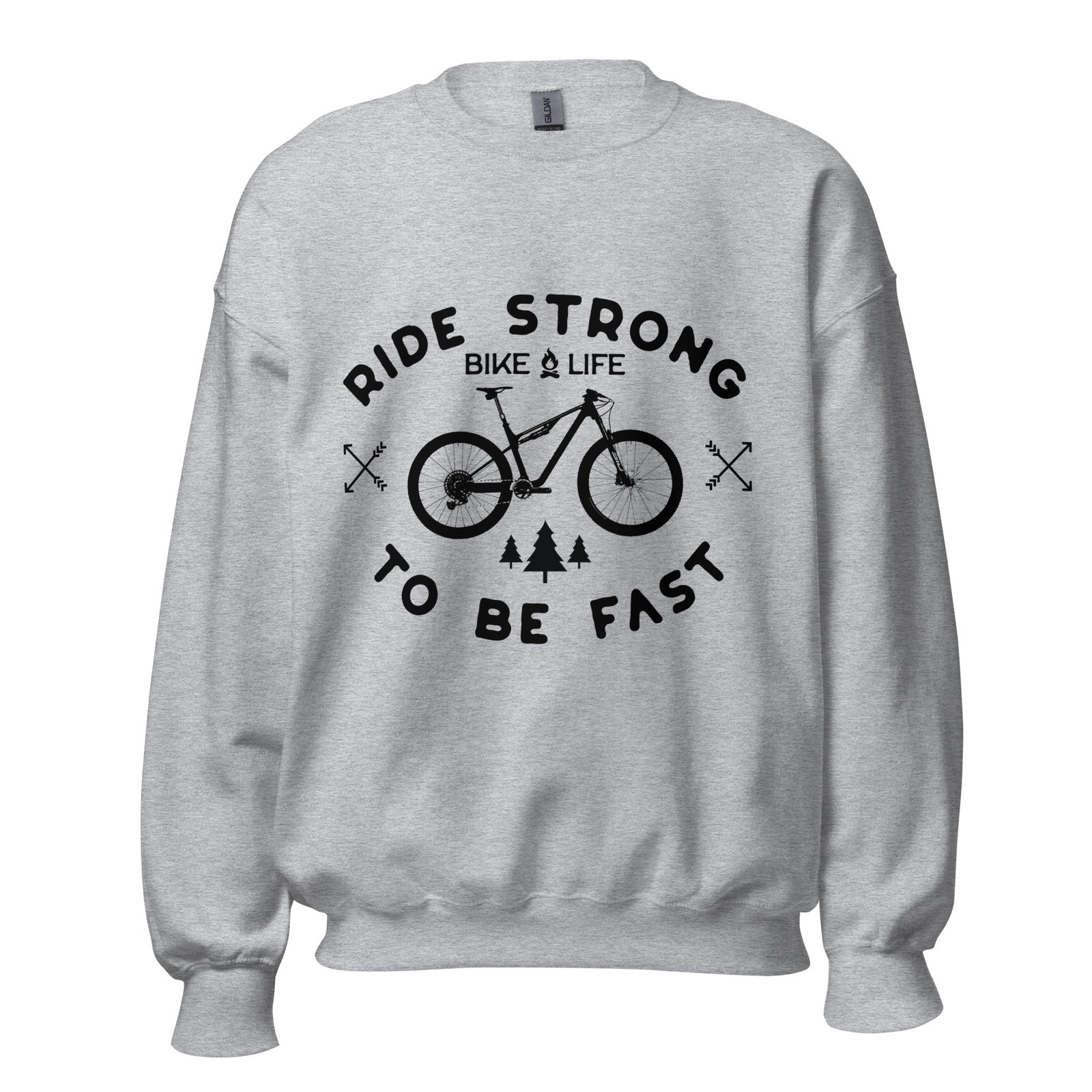 Sudadera Unisex Ride Strong to be fast gris claro