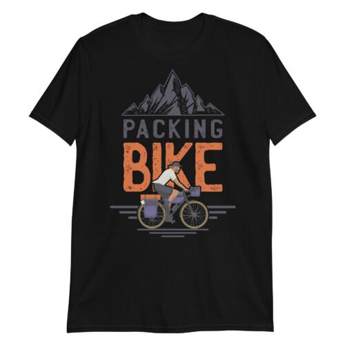 Camiseta Casual Unisex Bike Packing negra