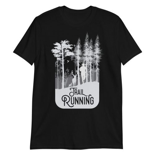 Camiseta Casual Unisex Trail Running Forest negro