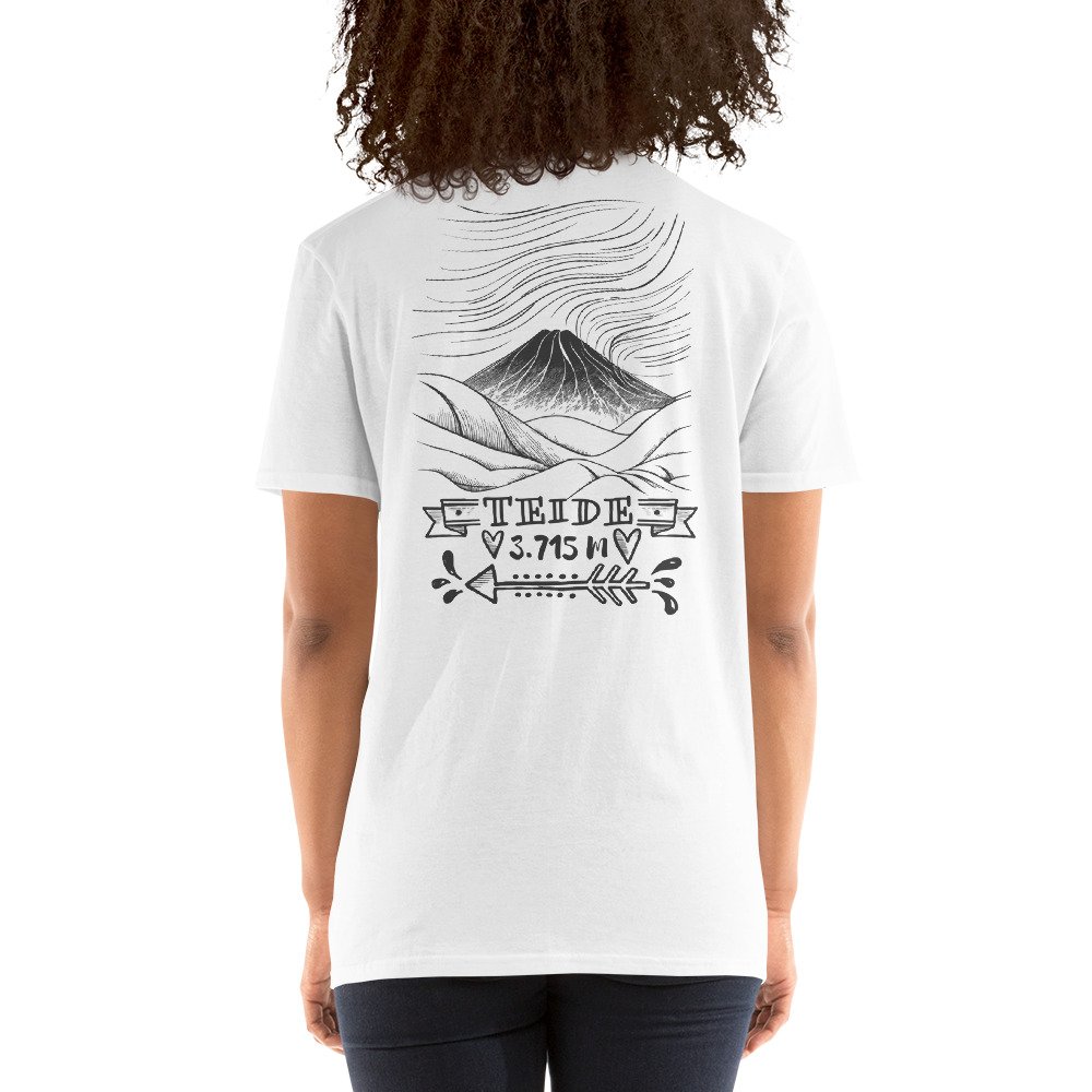 Camiseta Casual Unisex mountain Teide 3.715M blanco mujer