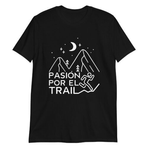 Camiseta Casual Unisex Pasión Trail negra
