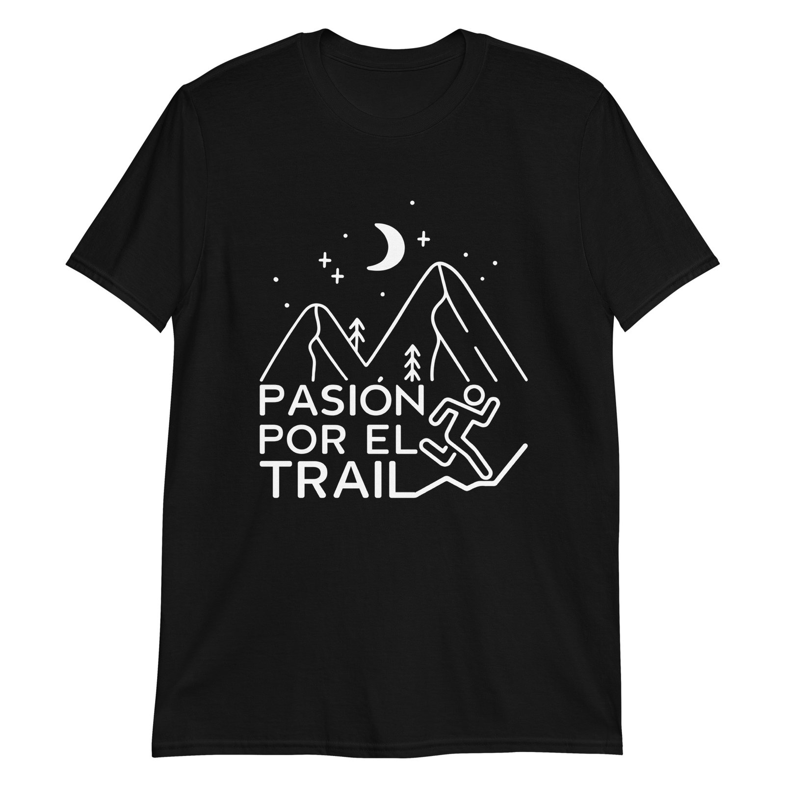 Camiseta Casual Unisex Pasión Trail negra