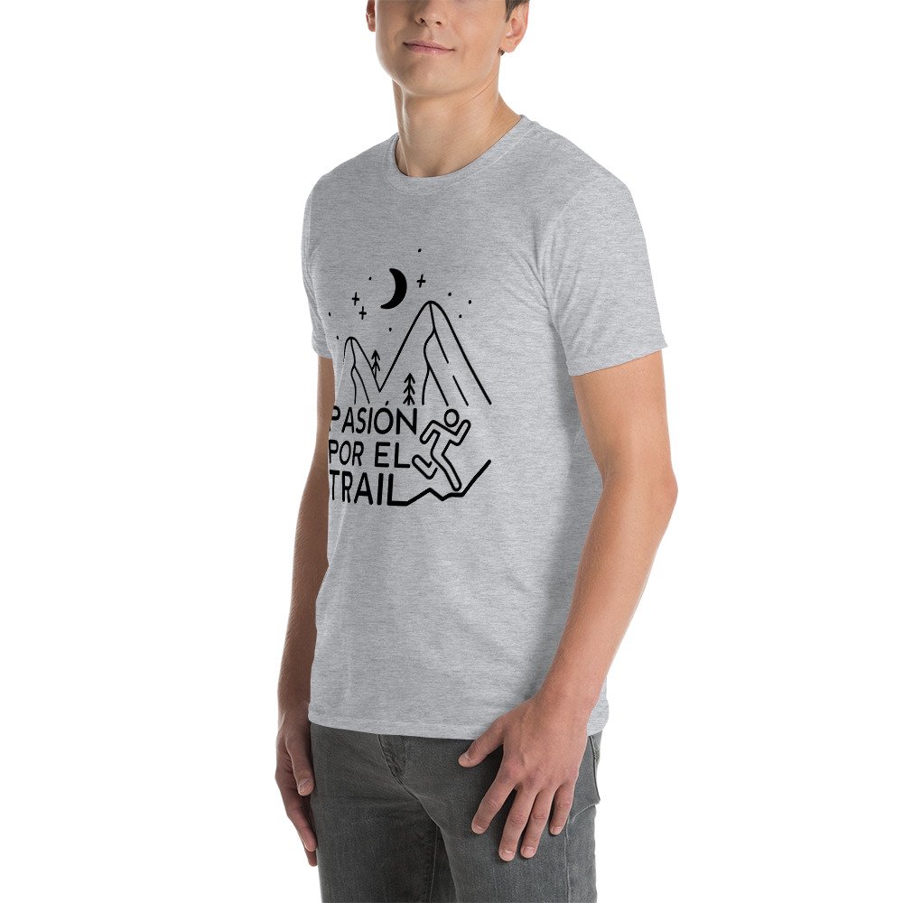 Camiseta Casual Unisex Pasión Trail gris claro hombre