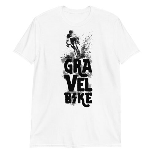 Camiseta Casual Unisex Gravel Bike blanco