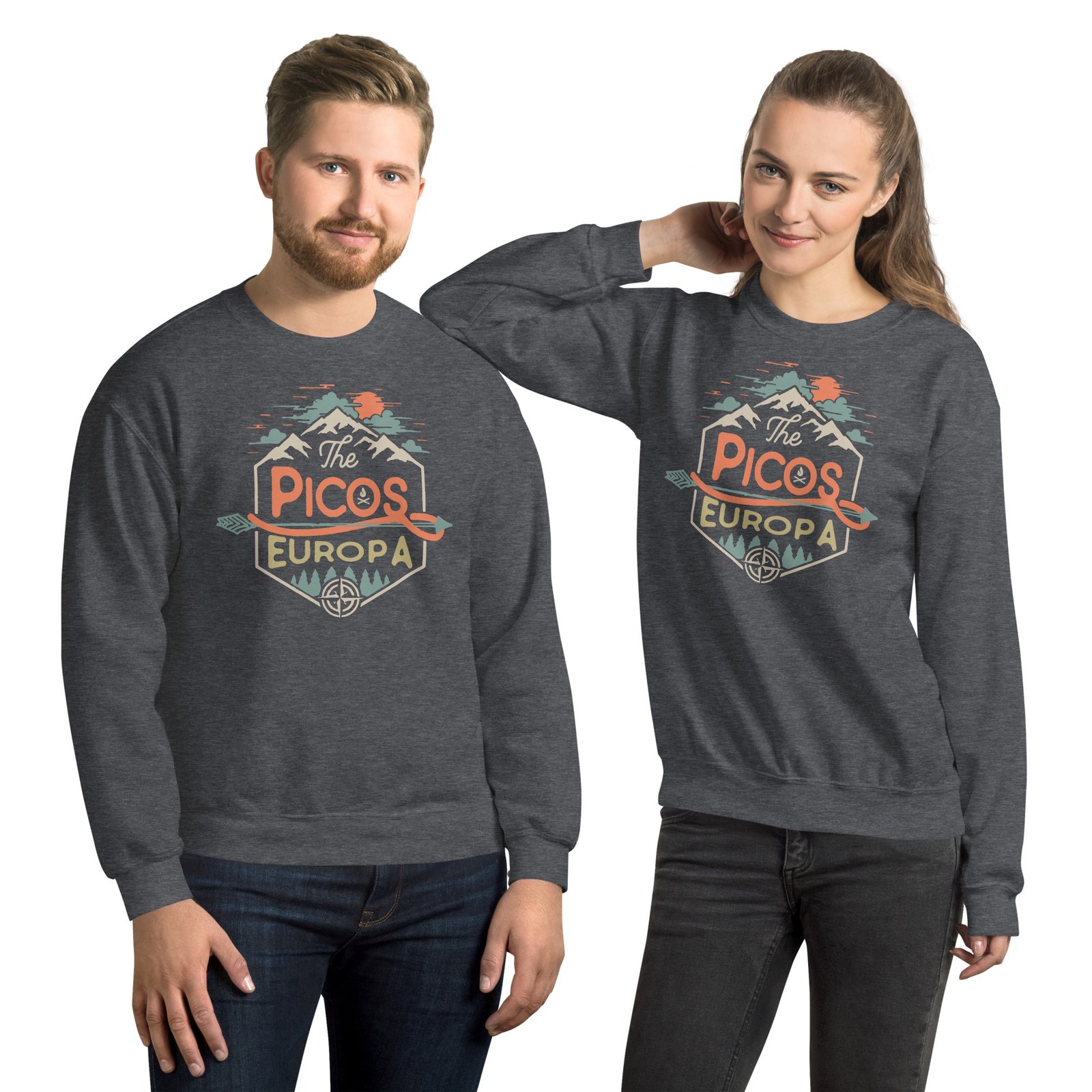 Sudadera Unisex The Picos Europa gris oscuro hombre y mujer