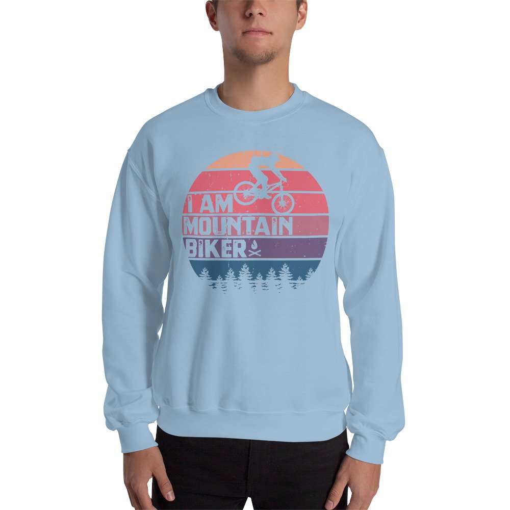 Sudadera Unisex I AM MOUNTAIN BIKER azul claro hombre