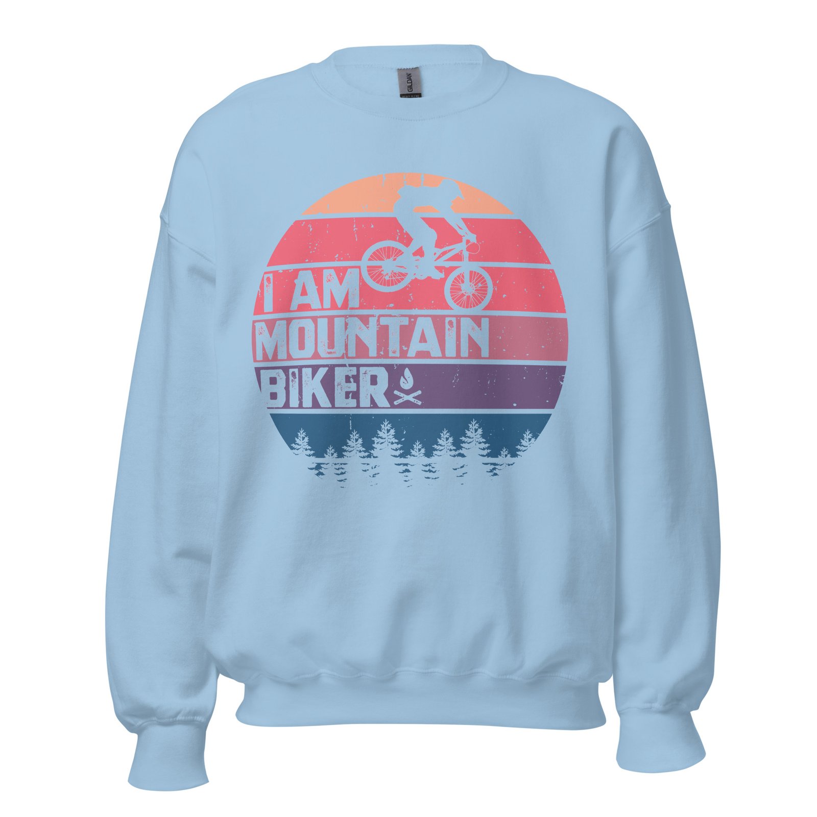 Sudadera Unisex I AM MOUNTAIN BIKER azul claro