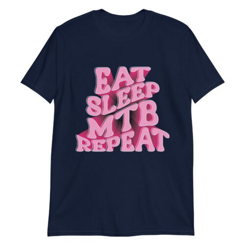 Camiseta azul marino Eat, Sleep, MTB, Repeat