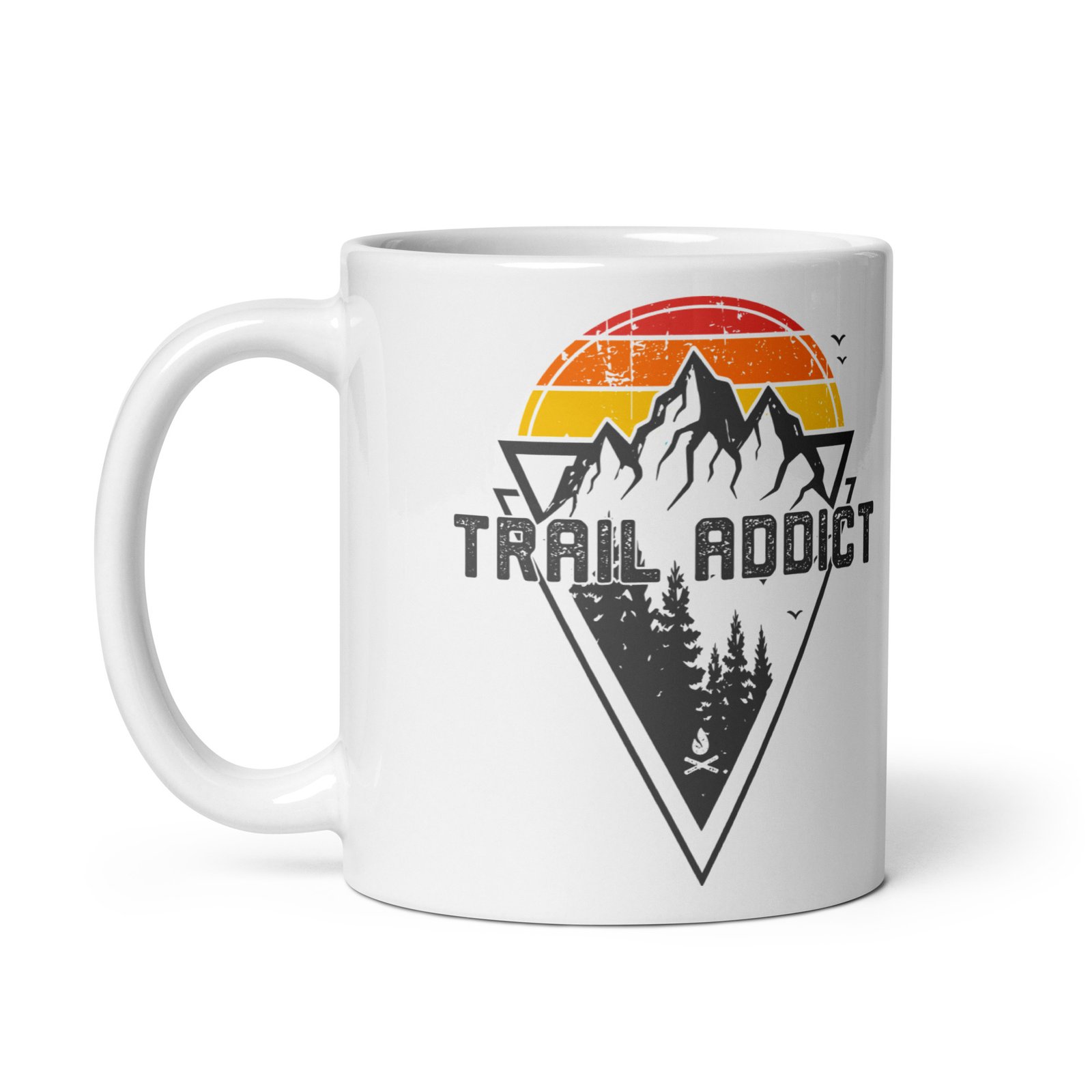 Taza Trail Addict estilo vintage vista izquierda