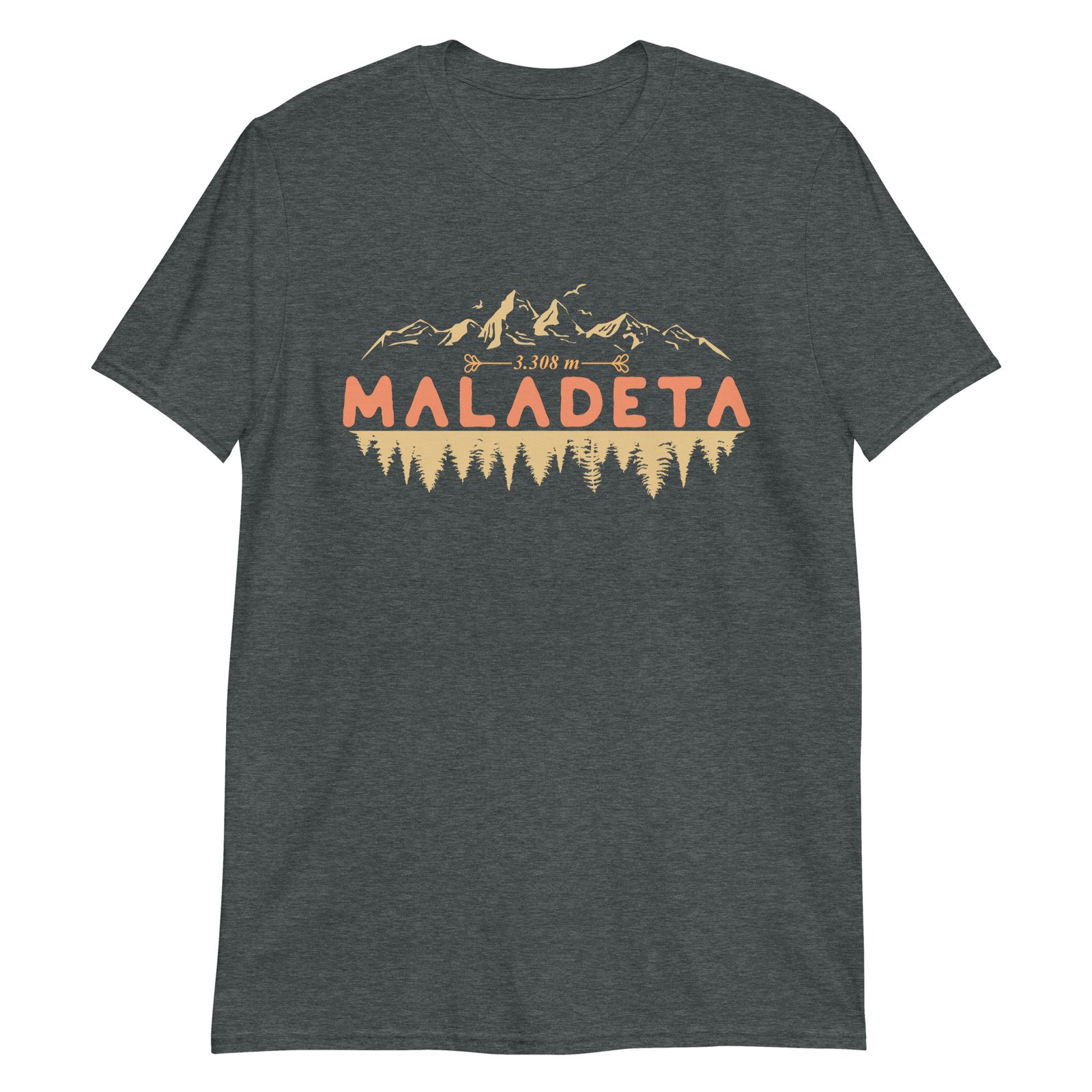 Camiseta unisex Maladeta en gris oscuro