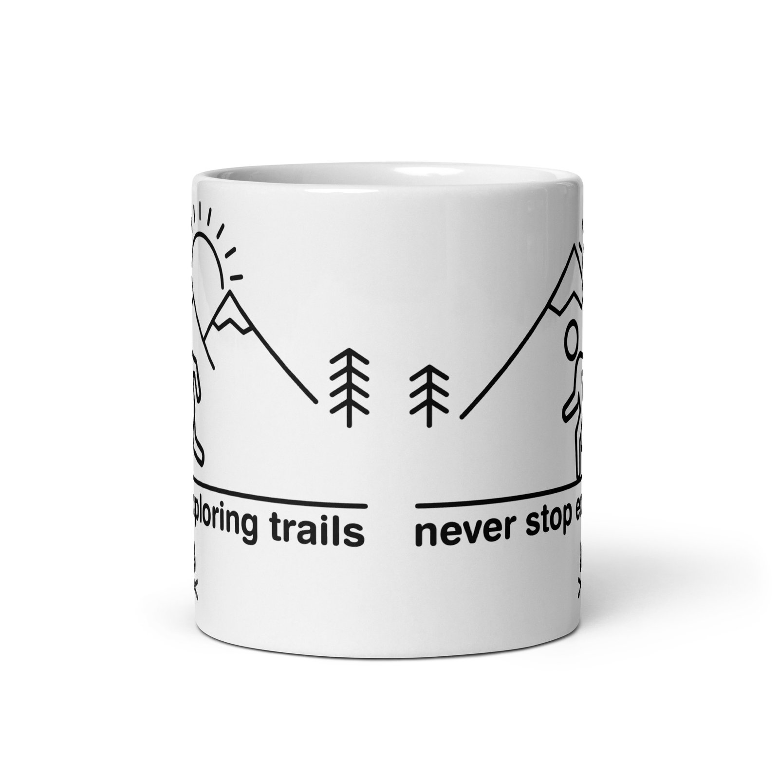 Taza blanca Never Stop Exploring Trails - Imagen 3