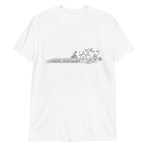 Camiseta blanca minimalista de mountain bike