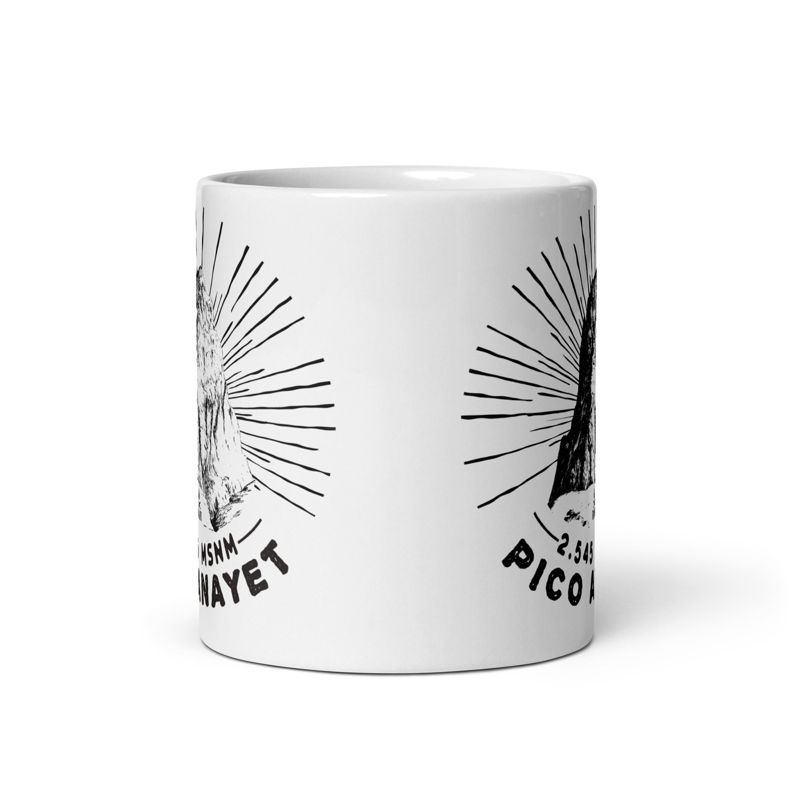 Taza Pico Anayet - Vista Frontal, diseño de montaña en la taza.
