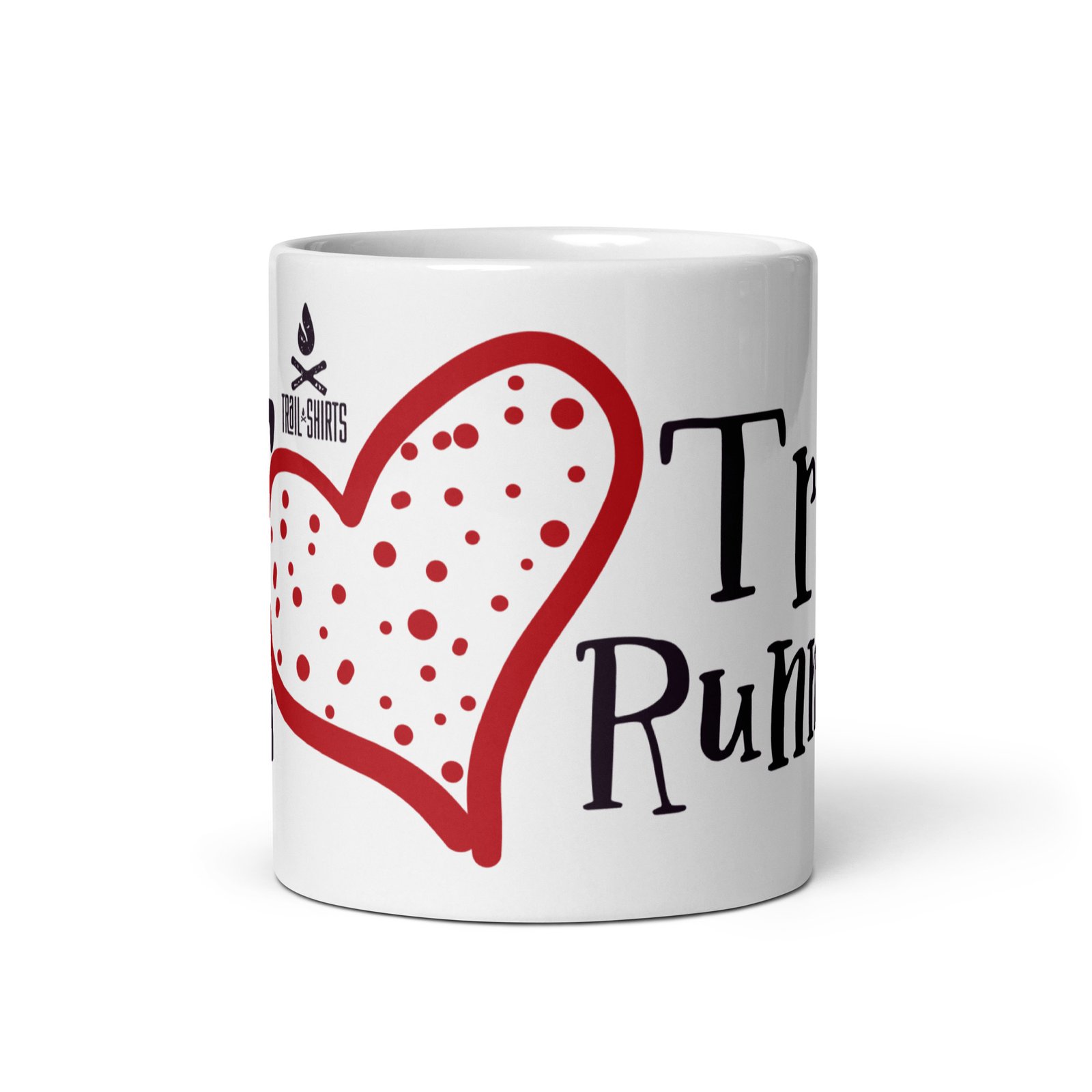 Taza blanca brillante I ♥ Trail Running - Imagen 3