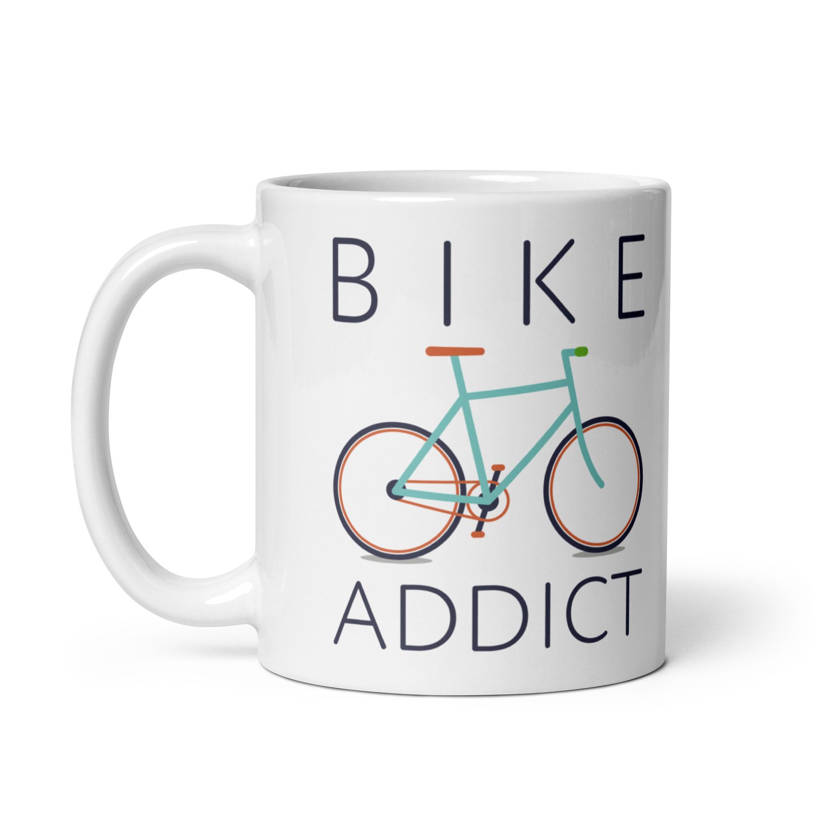 Taza cerámica vista izquierda - bicicleta azul turquesa - Bike Addict