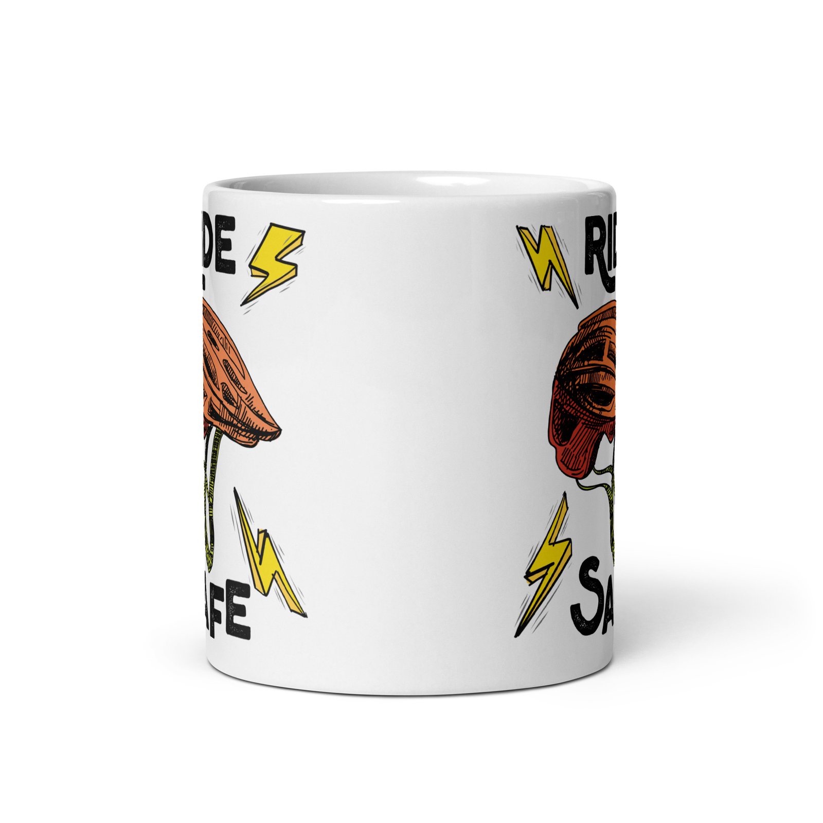 Taza blanca brillante Ride Safe - Imagen 3
