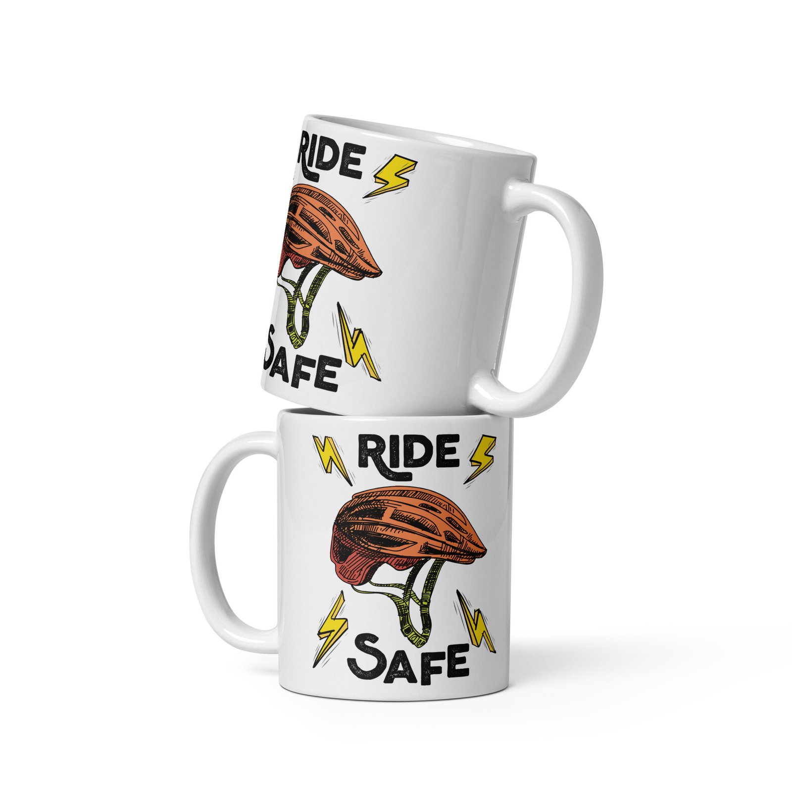 Taza blanca brillante Ride Safe - Imagen 4