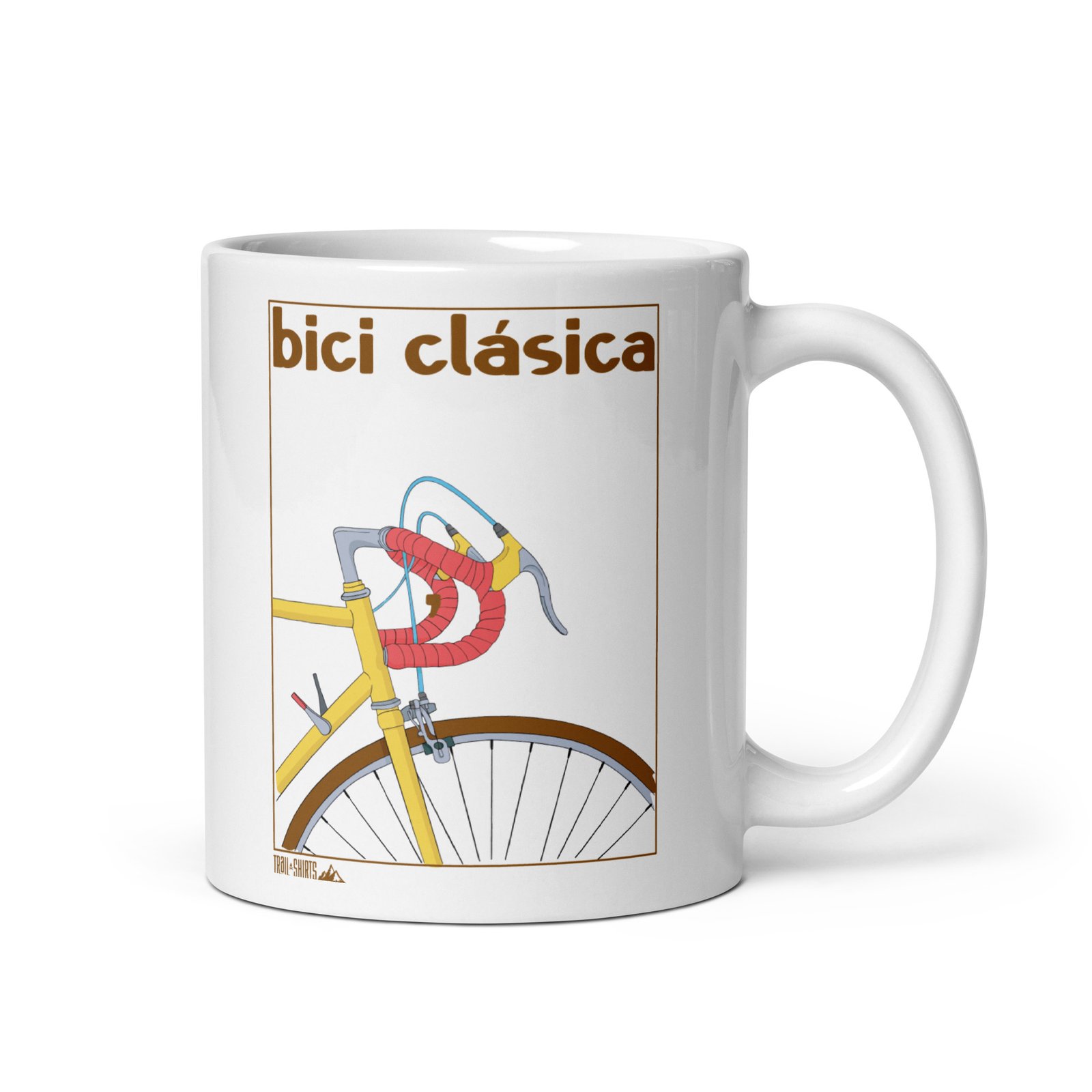 Taza blanca brillante Bici Clásica